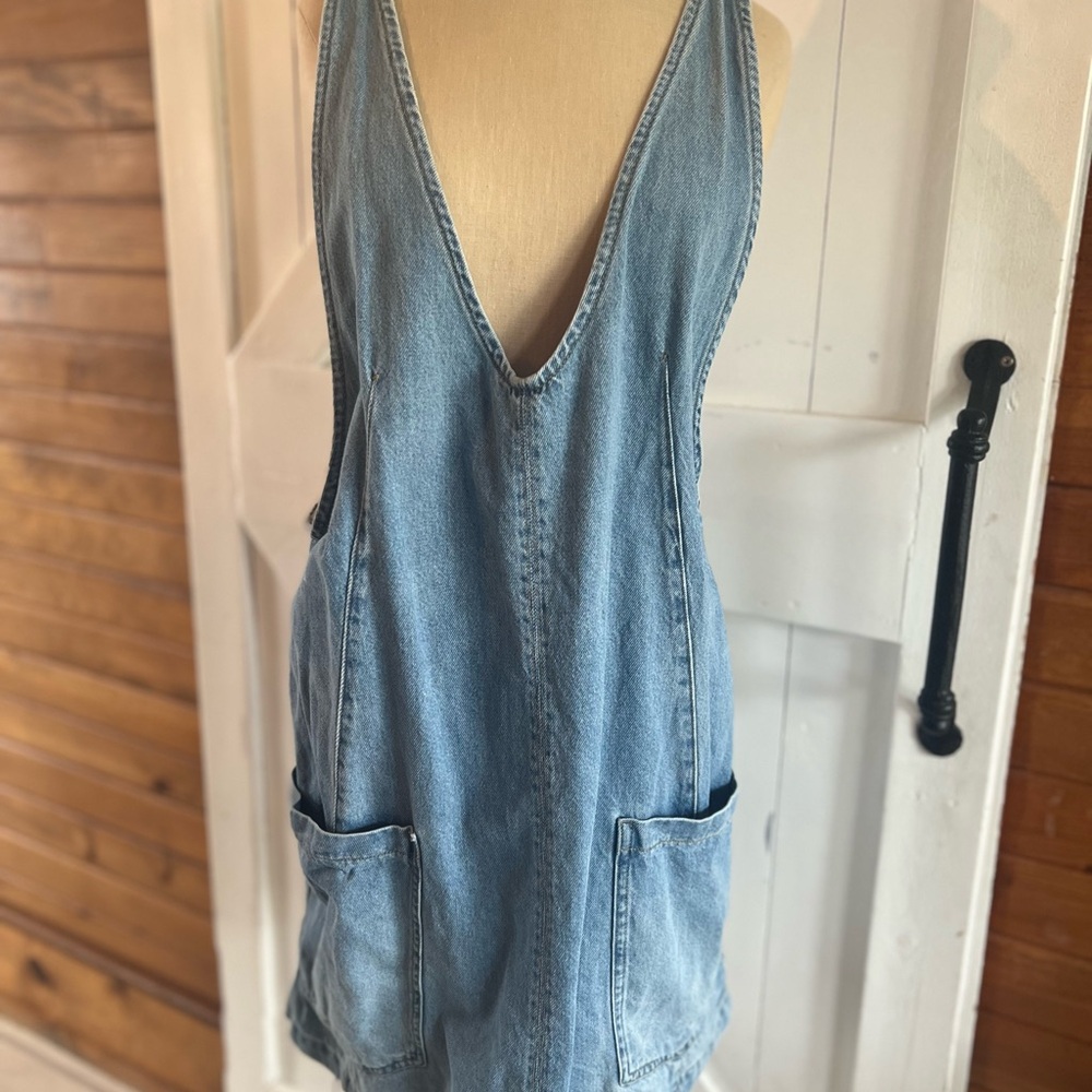 We The Free Light Blue Denim Mini Dress
